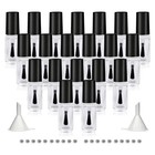 20-pack 5ml Empty Nail Polish Bottles With Round Brush   Mixing Balls - Matte Bl
