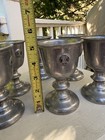 Set Of 6 Vintage Rwp Usa Wilton Carriage Rare Heavy Solid Pewter Goblets Cups
