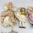 9 Vintage Porcelain Doll Christmas Ornaments Angel Victorian Ice Skater Lot
