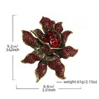 Vintage Style Red Rhinestones Crystal Orchid Flower Brooch Pin Fashion