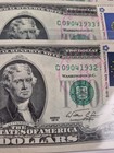1976  2 Bill  1976 2026  Double Stamped 200th 250th Anniversary    Fancy Serials