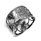 Rare Victorian Antique British Raj Silver Napkin Ring India 1880s Chuckram Coin