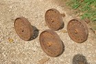 John Deere Tall Cast Iron Wheels Hit Miss Gas Engine Steam Punk Industrial Cart