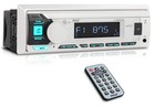 Pyle Bluetooth Marine Receiver  4x 6 5  240w Blue Led White Speakers  Amplifier