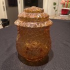 Rare  Original Vintage Art Deco Light Shade Amber Crackle Glass 7    H  4    Fitter