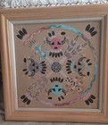 Large Navajo Sand Art Painting Signed 12 X 12 Framed