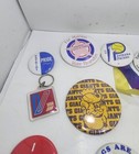 Vintage Lot Of 80 s Buttons And Key Chain