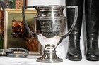 Huge Bright Antique Silverplate Double Handle Trophy Cup Award Hampton Roads Va
