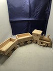 Vintage Wooden Med Size Toy Train 3piece Set 20in Long