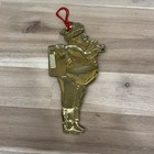 Vintage Department 56 Santa Claus Brass Metal Pressed Christmas Ornament