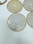 Set Of Antique 12 Webster Sterling Silver Overlay On Glass 3  Coasters Holder