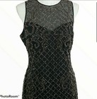 Xscape Beaded Mermaid Evening Gown Formal Prom Dress Black Size 12