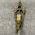 Vintage Brass Harness Horse  jockey Figurine Racer Heavy Solid Brass Horse