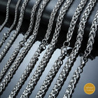 Stainless Steel Silver Wheat Braided Chain Necklace Men Women 3mm-8mm 7- 38 