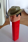 Pez Vintage Rare To Find Cowboy Olive Hat Red Stem Black Hair 3 8 Made In Usa