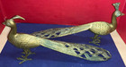 Vintage Brass Male   Female Peacock Figurines  set Of 2 