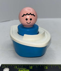 Vtg 1974 Fisher Price Jumbo Chunky Little People Figure Boat Turtle Ring Lot