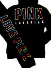 Bling Victoria Secret Pink Rainbow Ombre Hoodie Sweat Shirt Classic Pant Xl Set