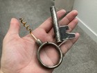 Vintage Napier Bar Ware Bottle Opener Corkscrew Silver Plated Skeleton Key Wine