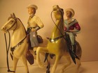 Vintage Hartland Roy Rogers  Rearing Trigger  dale Evans Purple Set   Buttermilk