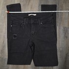 Levi s 711 Skinny Size 26     28  Black Distressed Womens Jeans Zipper Ripped