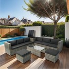8 Piece Patio Sectional Sofa Set Wicker Rattan Outdoor Furniture W  Storage
