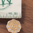Northwestern Bell Telephone Bell 10k Gold  w 6 Small Diamonds Pin Stud Back