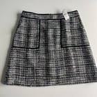 Loft Tweed Multicolored With Black Piping Mini Skirt Womens Size 6 Waist 30