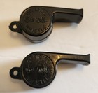 Vintage  Lot Of 2  Dragnet Whistles  Jack Webb  Cereal Premiums  1950 s