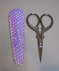 3 1 2  Silver-toned Embroidery Scissors W  4  Pearlescent Quilted Scissor Holder