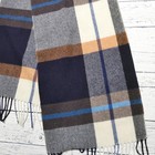 Scarf Mens One Size Multicolor Plaid 100  Wool Fringe Soft Winter Warm
