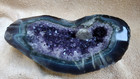Amethyst Geode Polished Agate Edge Amethyst W  Calcite 4lb-13 4oz   8 5  Crystal