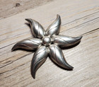 Goldberg Kirschman Vintage Sterling Silver Large Flower Pin Wheel Brooch 1940