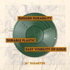 14 Inch Gold Panning Pan - Dual Riffles For Easier Mining And Prospecting  Green