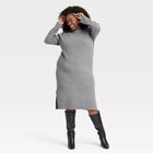 Women s Long Sleeve Midi Sweater Dress - A New Day