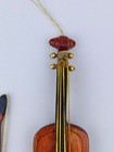 5 Inch Mini Wooden Violin   Bow Model Miniature Instrument Doll Decor