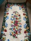 Wool Latch Hook Rug Flowers Floral  35  X 70  Excellent Condition