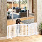 Wooden Dog Gate Foldable Dog Fence 3 Panel 24 Inch Pet Gate For Indoor Use White