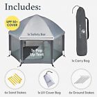 California Beach Co  Pop  n Go Playpen Tent Baby Dog Beach W Travel Bag Uv Shade