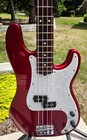 1996 Fender American Precision Bass  p-bass  With Ohsc In Candy Apple Red And Vg