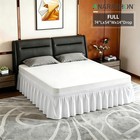 White Bed Skirt For Full Size Beds With 14  Drop Easy Fit Elastic Design