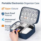 Double Layer Travel Cable Storage Bag Portable Electronic Organizer Case