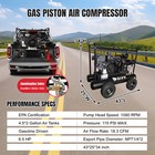 Portable 6 5hp Gas Driven Piston Air Compressor 9 Gal Tank 17cfm 120psi 4 Rounds