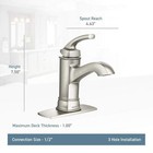 Moen Ws84414msr Hensley Single Hole Single-handle Bathroom Faucet Brushed Nickel