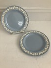 2 Vintage Wedgwood Queensware Cream On Lavender Blue Smooth Edge 8    Salad Plates
