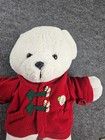 2007 Dan Dee 21    Christmas Snowflake White Plush Teddy W Red Hoodie Jacket