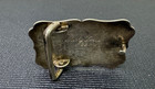 Vintage Sterling Silver Western Belt Buckle Hand Engraved Gold Tone Initials Vy 