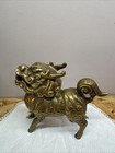 Vtg Heavy Brass Detailed Foo Dog Dragon Beast Qilin Incense Burner Censer