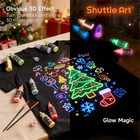 Glow In The Dark Paint  26 Colors 3d Fabric Paint With 1 Mini Uv Light 3 Brus   