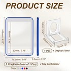 5 Pcs Double Sided Clear Badge Holder Card Protector With Display Stand 5 Colors